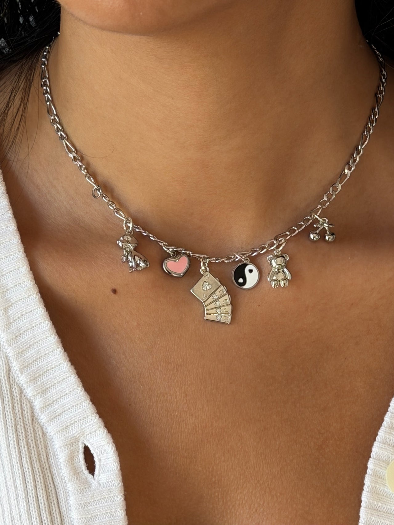 Silver Fever Charm Necklace