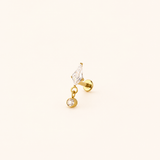 Kite Diamond Dangle Titanium Stud