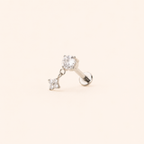 round dangle titanium stud