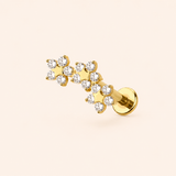 Flower Trio Titanium Stud