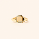 E Solid Signet Ring