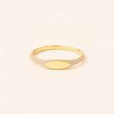 F Diamond Signet Ring