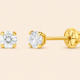 14K Gem Solitatire Earrings