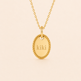 Mini Silhouette Engraved Necklace 18K Gold