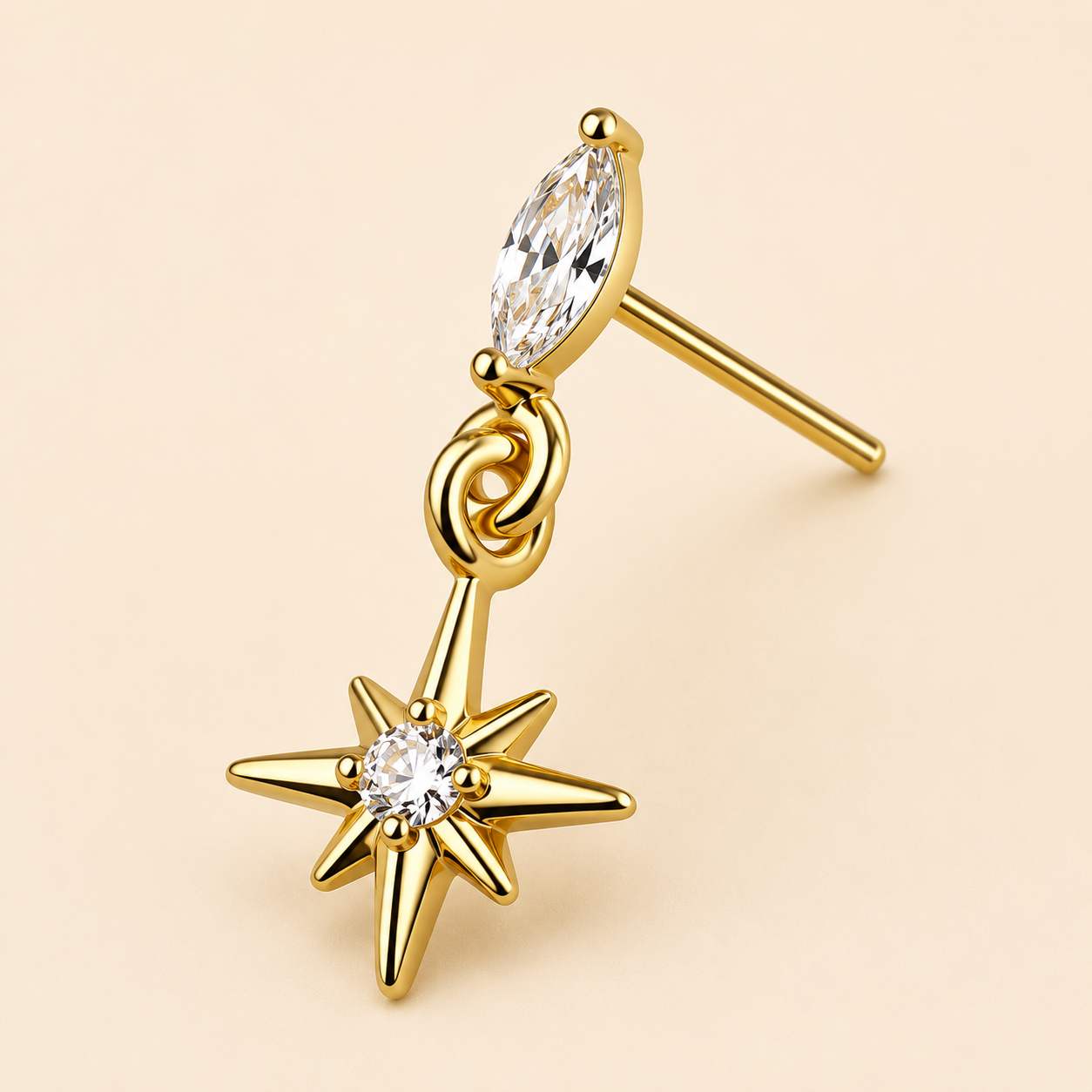 Starburst Dangle Threadless 316L