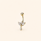 Marquise with Diamond Dangle Belly Ring