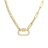 Pave Carbiner Lock Necklace