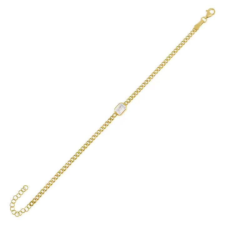 Baguette Cuban Chain Bracelet