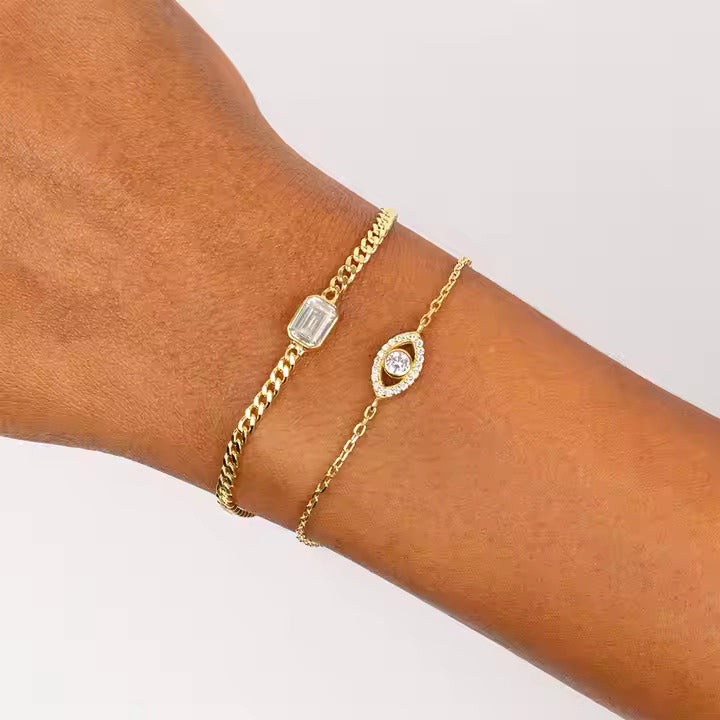 Baguette Cuban Chain Bracelet