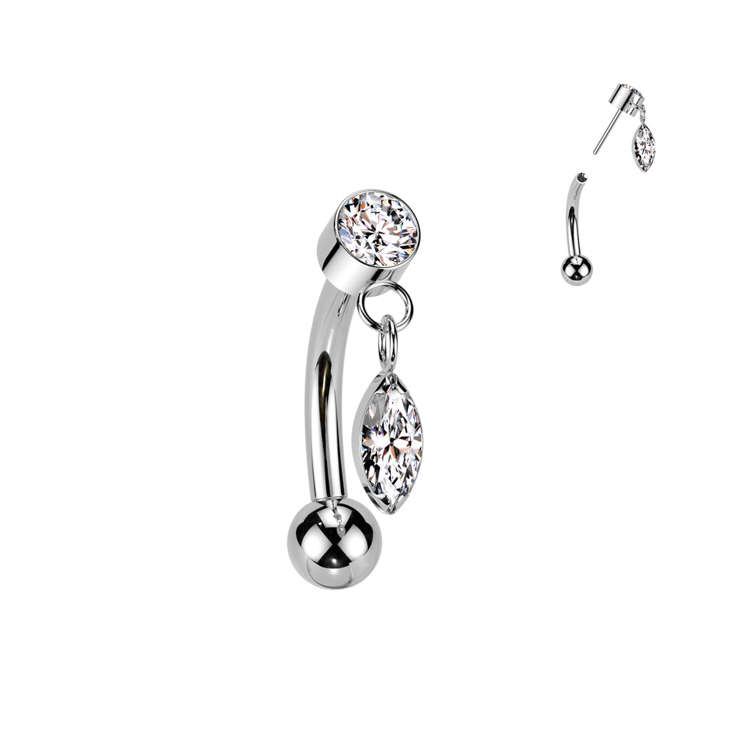Diamond Dangle Barbell