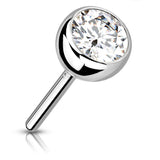 Bezel Diamond Stud 14K
