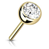 Bezel Diamond Stud 14K