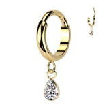 Huggie Teardrop Dangle