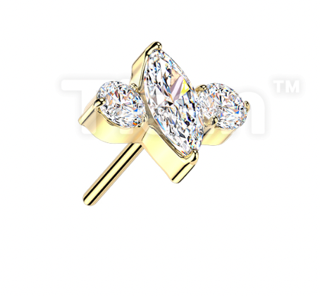 Double Studded Flat Gem
