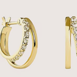 Double Stacked Gemmed Hoop