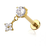 round dangle titanium stud