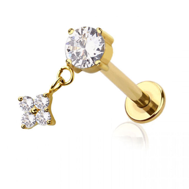 round dangle titanium stud
