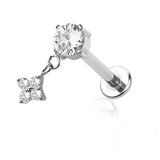 round dangle titanium stud