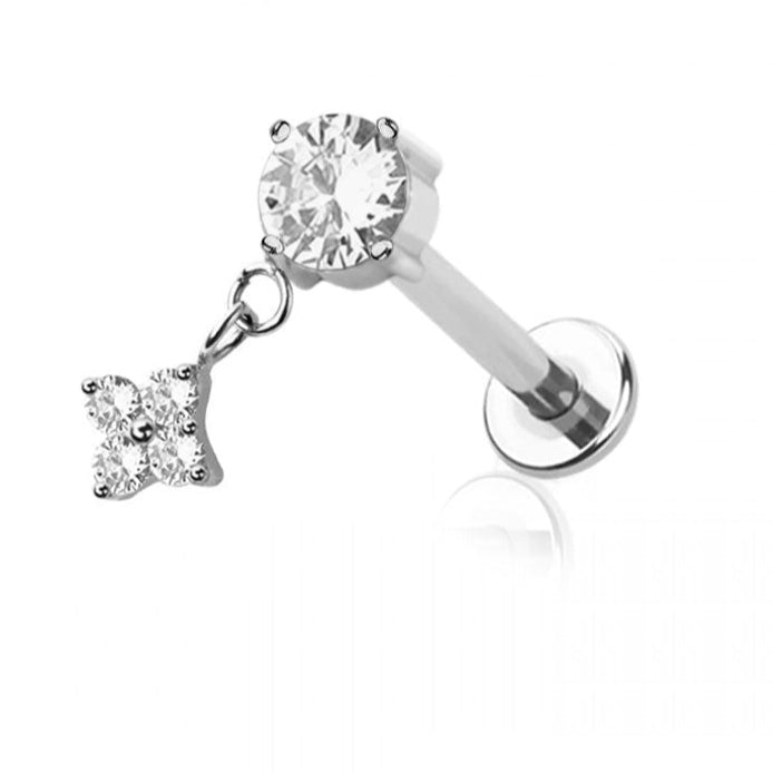 round dangle titanium stud