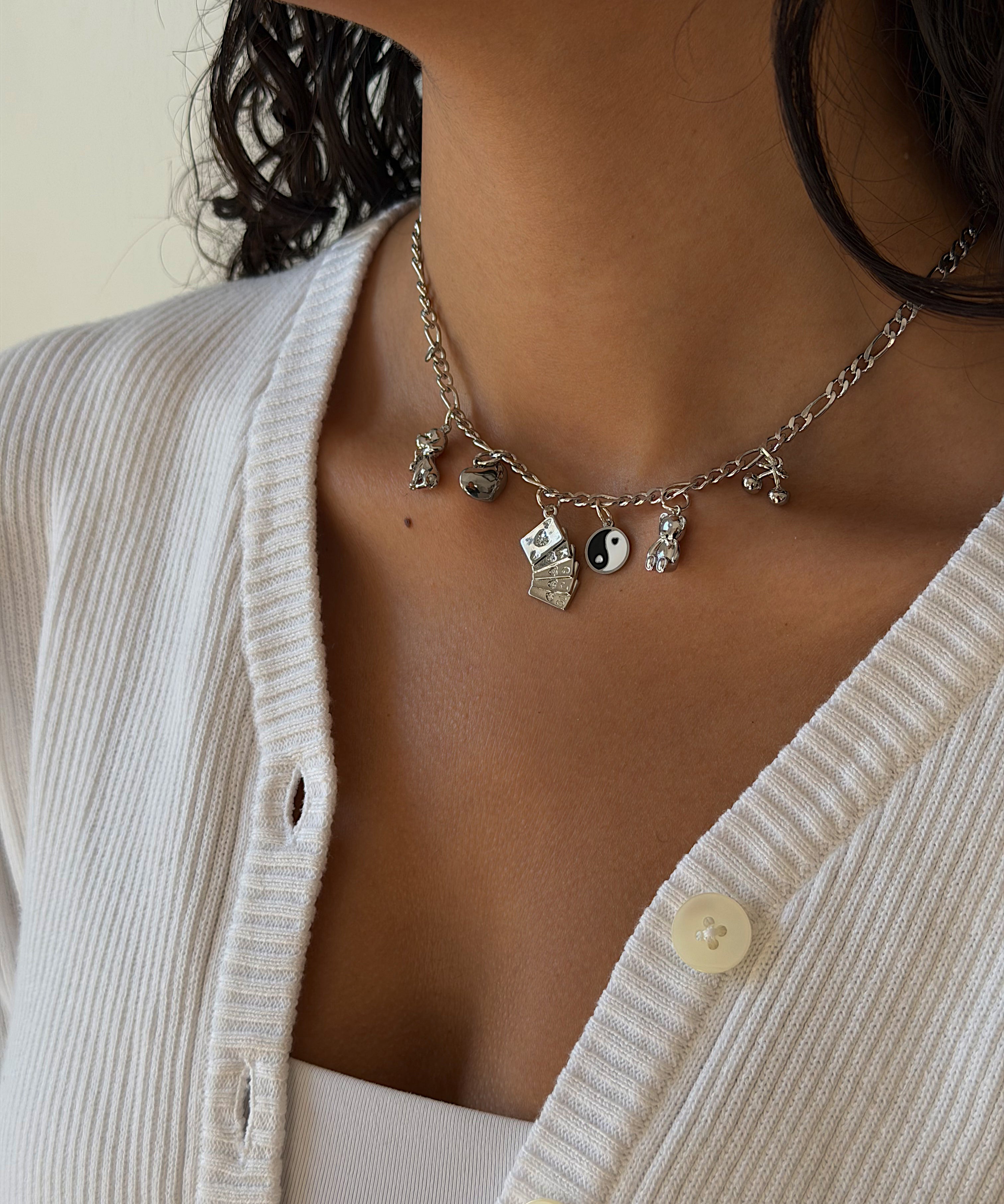 Silver Fever Charm Necklace
