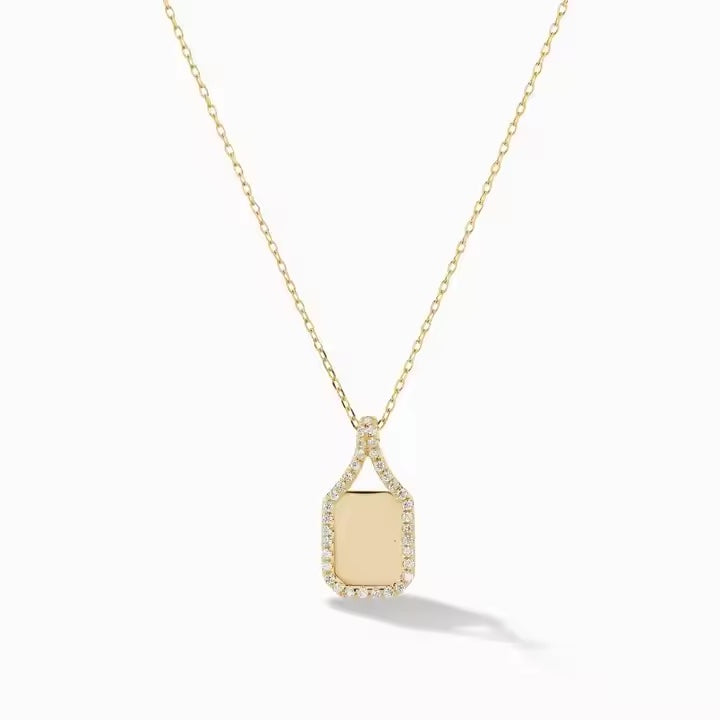 B Princess Cut Pendant