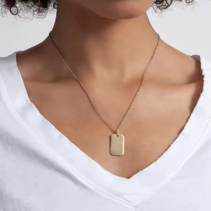 C Diamond Tag Pendant