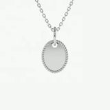 Mini Silhouette Engraved Necklace 18K Gold