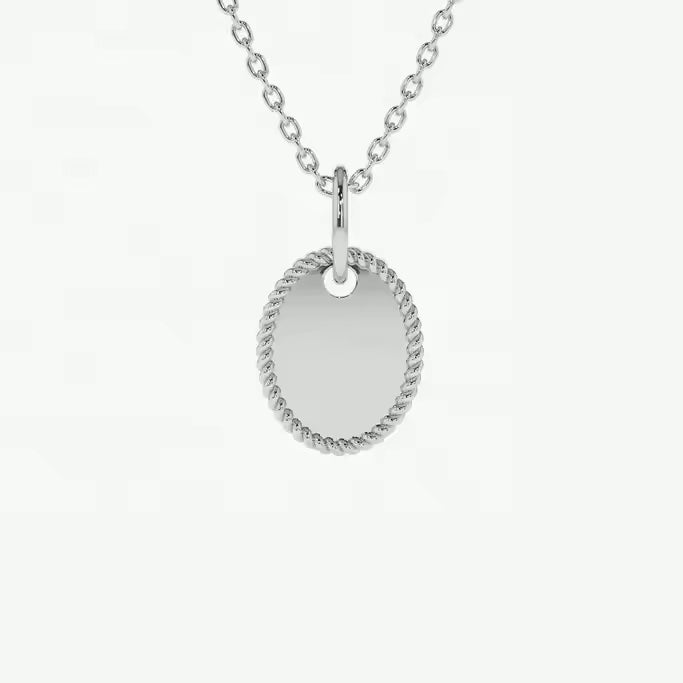 Mini Silhouette Engraved Necklace 18K Gold