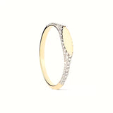 F Diamond Signet Ring