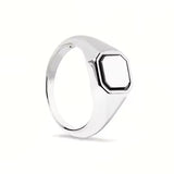 E Solid Signet Ring