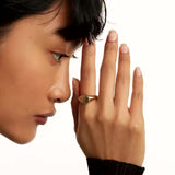 E Solid Signet Ring