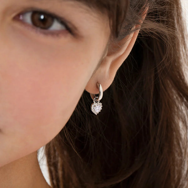 Heart Dangle Hoops