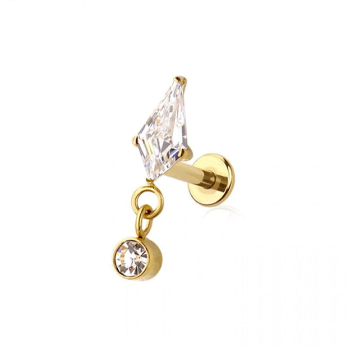 Kite Diamond Dangle Titanium Stud