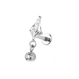 Kite Diamond Dangle Titanium Stud