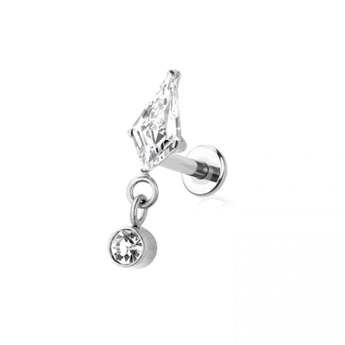 Kite Diamond Dangle Titanium Stud