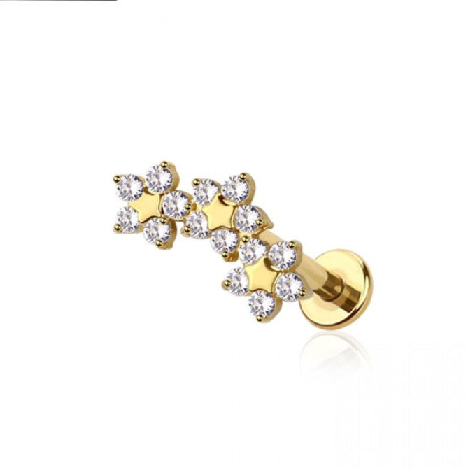 Flower Trio Titanium Stud