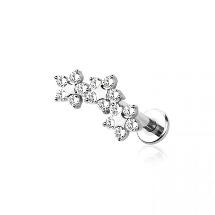 Flower Trio Titanium Stud