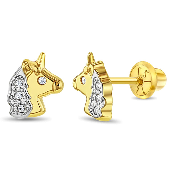 14K Unicorn Earrings