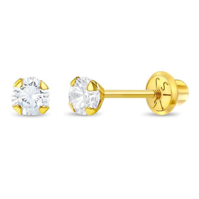 14K Gem Solitatire Earrings