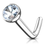 Circular nose stud 14k