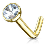 Circular nose stud 14k