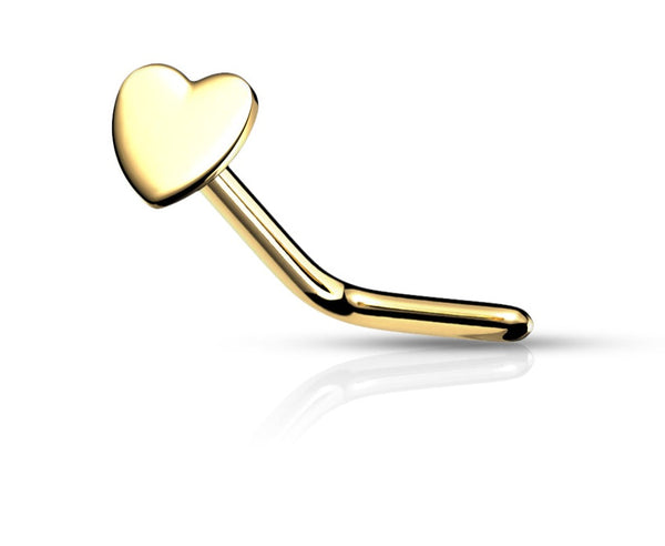 Solid Heart L-Shape Nose Stud