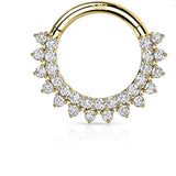 Diamond Spiral Cut Hoop 14K