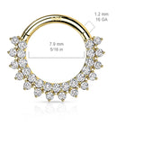 Diamond Spiral Cut Hoop 14K