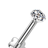 Silver Diamond Stud Titanium