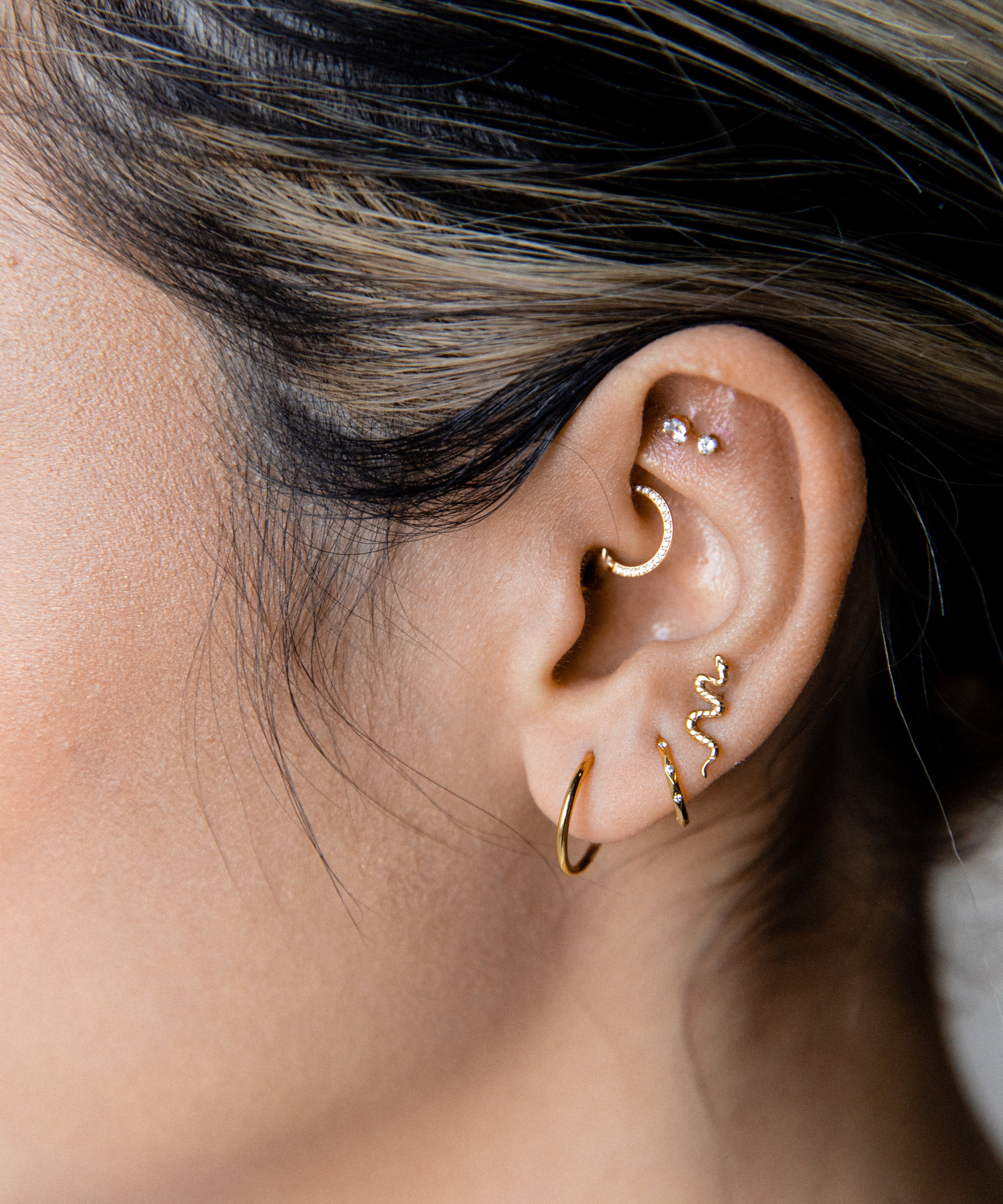 studded hoop