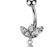 Marquise with Diamond Dangle Belly Ring