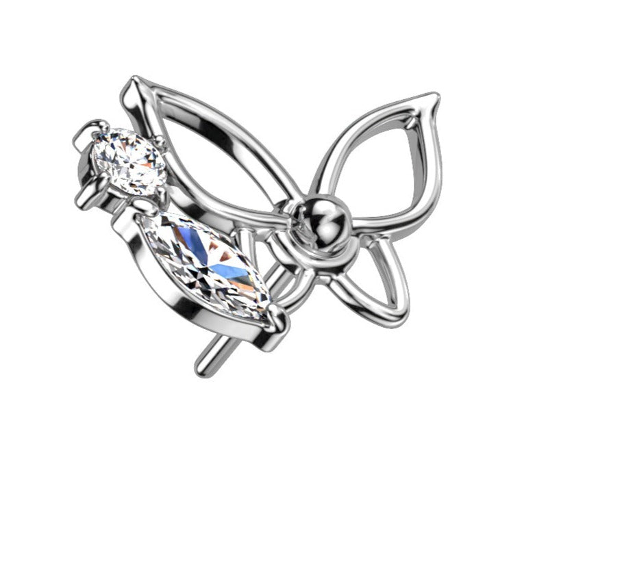 Hollow Gem Butterfly 14K