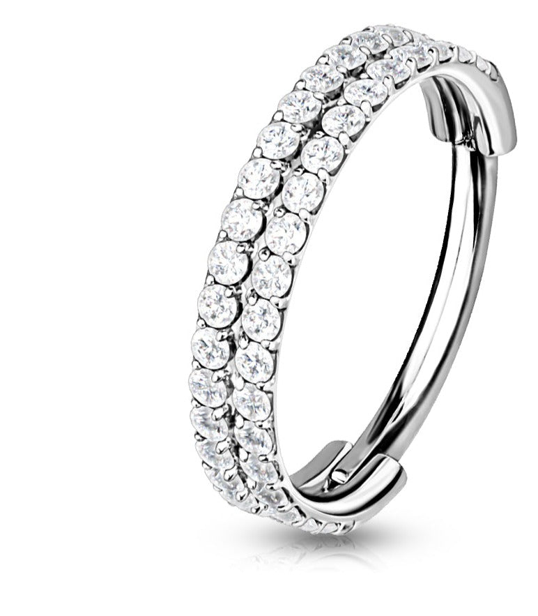 Double Paved Diamond hoop