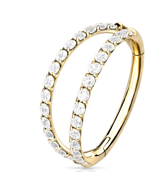 Double Stack Diamond Hoop